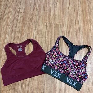 tek gear Two-Piece Sports Bra Set - Burgundy & Multicolor Geometric